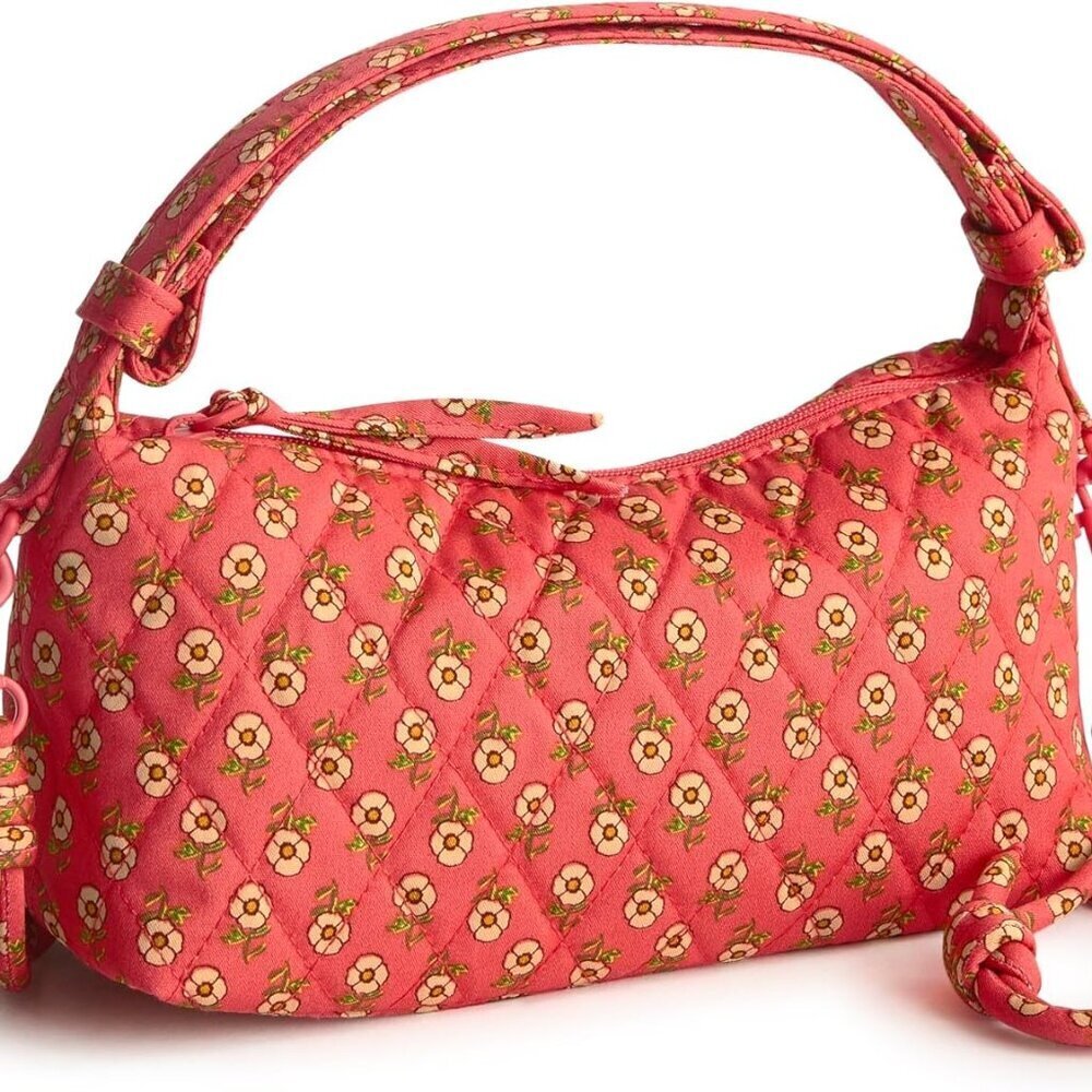 Women's Cotton Crossbody Bag Small Zipper Adjustable Strap Poppy